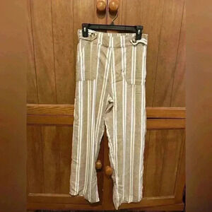 Derek Heart straight leg Medium pull-on pants Casual Vacation Effortless Striped